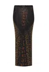Jean Paul Gaultier Mesh Long Skirt Printed Leopard