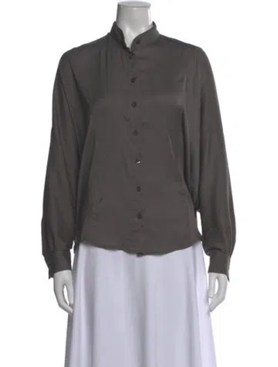 Pre-owned Jean Paul Gaultier Long Sleeve Blouse In Gray