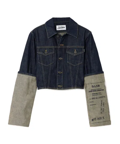 Jean Paul Gaultier Long Sleeve Denim Jacket In Blue
