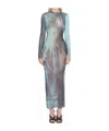 Jean Paul Gaultier Water Print Maxi Dress In Multi
