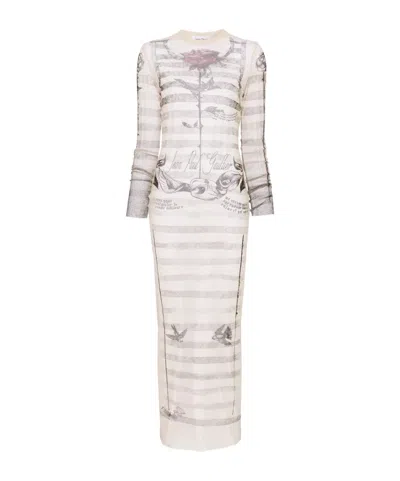 JEAN PAUL GAULTIER TATTOO MARINIÈRE MAXI DRESS