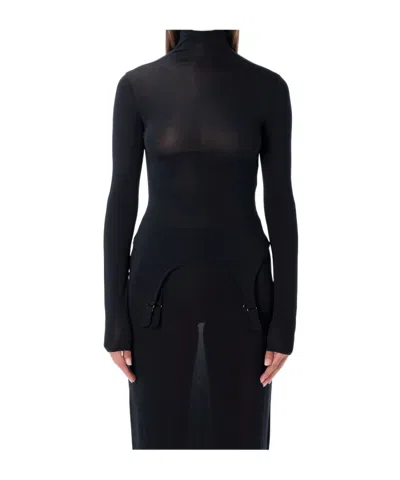 JEAN PAUL GAULTIER JEAN PAUL GAULTIER LONG-SLEEVE HIGH-NECK BODY WITH LINGERIE DETAILS