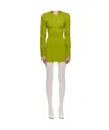 Jean Paul Gaultier Hooded Long-sleeves Mini Dress In Green