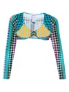 Jean Paul Gaultier Long-sleeve Polka Dot Top In Blue