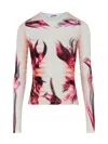 Jean Paul Gaultier Flower Body Morphing Mariniere Print Top In White