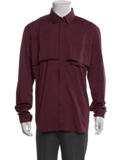 Pre-owned Jean Paul Gaultier Long Sleeve Tuxedo Shirt In Burgundy