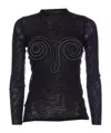 Jean Paul Gaultier Spiral-detail Long-sleeve Top In Black