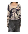 Jean Paul Gaultier Long-sleeved Cardigan In Black