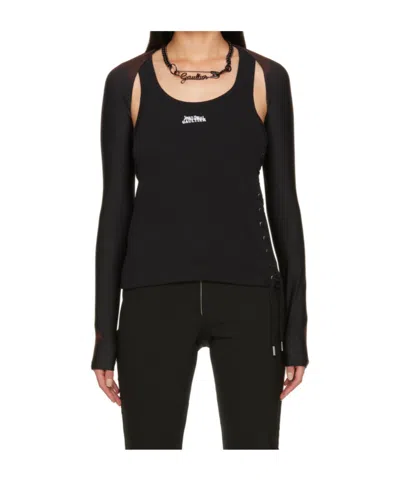 Jean Paul Gaultier Long-sleeved Cardigan In Black