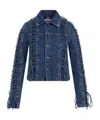 Jean Paul Gaultier Laced-up Denim Jacket In Blue