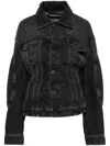 Jean Paul Gaultier Woman Denim Outerwear Black Size M Cotton In Grey