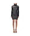 Jean Paul Gaultier Striped Mini Dress In Two In Black