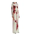 Jean Paul Gaultier Double-layered Printed Maxi Dress In White
