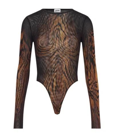 JEAN PAUL GAULTIER THE WOOD MESH BODYSUIT
