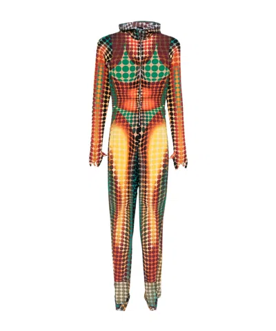 Jean Paul Gaultier Long-sleeved Jumpsuit In Multi