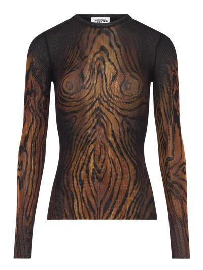 JEAN PAUL GAULTIER JEAN PAUL GAULTIER LONG-SLEEVED MESH TOP