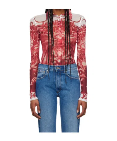 Jean Paul Gaultier Long-sleeved Shirt In Blue