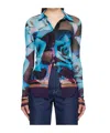 Jean Paul Gaultier Blue & Purple Roses Shirt In Blue