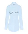 Jean Paul Gaultier Underboob Transfer Print Shirt For Women In Blue