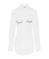 Jean Paul Gaultier White Poplin Shirt With Underboob Print In White