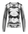 Jean Paul Gaultier Body Lace Mariniere Top In Multi