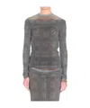 Jean Paul Gaultier Body Shadow And Prince Of Wales Top In Gray