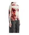 Jean Paul Gaultier Flower Body Morphing Mariniere Print Top In Multicolor