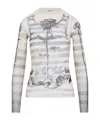 Jean Paul Gaultier Tattoo Mariniere Mesh Long-sleeve Top In White