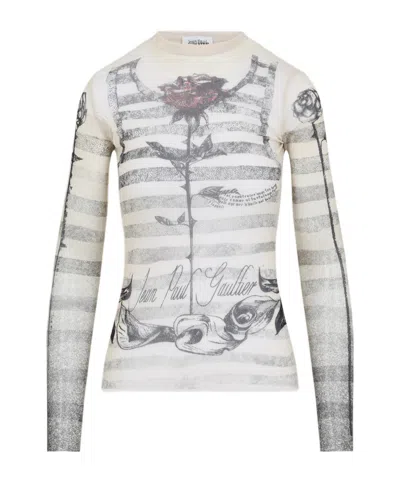 JEAN PAUL GAULTIER JEAN PAUL GAULTIER GRAPHIC LONG SLEEVE TOP
