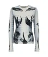 Jean Paul Gaultier Gray & Black 'the Flower Body Morphing Marinière' T-shirt In White