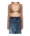 Jean Paul Gaultier Brown Soleil Long Sleeve T-shirt In Multicolor