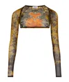 Jean Paul Gaultier Mesh Sleeves Print Medeillon Woman Multicolor