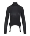 Jean Paul Gaultier Lingerie-inspired Garter Top In Stretch Rayon In Black