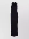 Jean Paul Gaultier Womens Black Ribbed Scoop-neck Cotton-jersey Midi Dress In Black