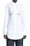 Jean Paul Gaultier White Poplin Shirt With Underboob Print In White