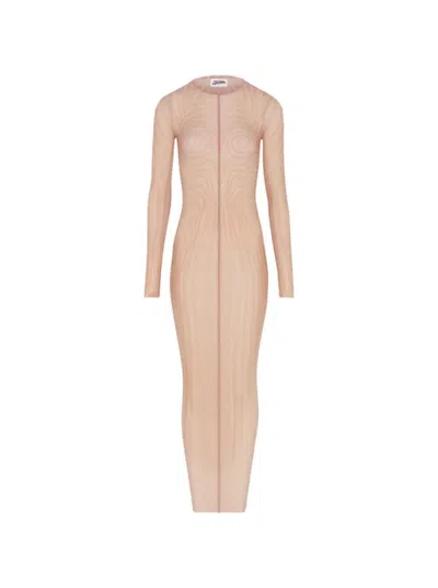 Jean Paul Gaultier Long Spiral Dress Pale Pink