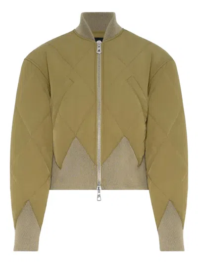 Jean Paul Gaultier Losange-pattern Zip-up Bomber Jacket In Green