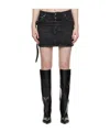 Jean Paul Gaultier Low-waisted Denim Mini Skirt In Black