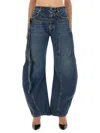 Jean Paul Gaultier Waistband Jacket With Pockets And Collar In Blue