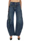 Jean Paul Gaultier Waistband Jacket With Pockets And Collar In Blue