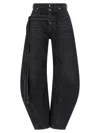 Jean Paul Gaultier High Rise Wide Leg Trousers With Belt Loops In Black