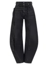 Jean Paul Gaultier High Rise Wide Leg Trousers With Belt Loops In Black
