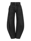 Jean Paul Gaultier High Rise Wide Leg Trousers With Belt Loops In Black