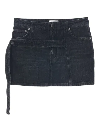 Jean Paul Gaultier Low-waist Mini Skirt In Blue
