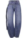 Jean Paul Gaultier Low Waisted Jean With Strap Detail On The Front Clothing