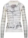 Jean Paul Gaultier Tattoo Mariniere Mesh Long-sleeve Top