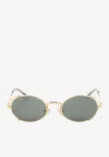 Jean Paul Gaultier Metal Round Frame Sunglasses With Cut-out Detail In Gold