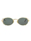 Jean Paul Gaultier Metal Round Frame Sunglasses With Cut-out Detail In Gold