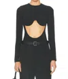Jean Paul Gaultier Madonna Inspired Jersey Long Sleeves Bodysuit In Black In Black
