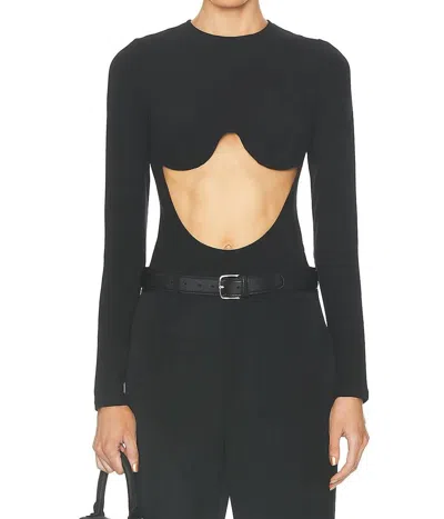 Jean Paul Gaultier Madonna Inspired Jersey Long Sleeves Bodysuit In Black